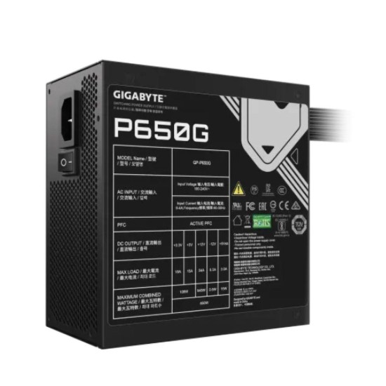 Gigabyte GP-P650G 650W 80 Plus Gold ATX Power Supply