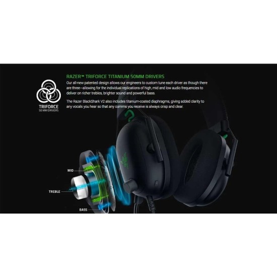 Razer BlackShark V2 Black Wired Gaming Headphone With USB Sound Card