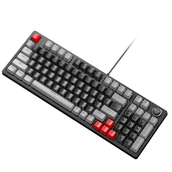 T-Wolf T50 Hotswappble Wired RGB Mechanical Gaming Keyboard - Black Grey